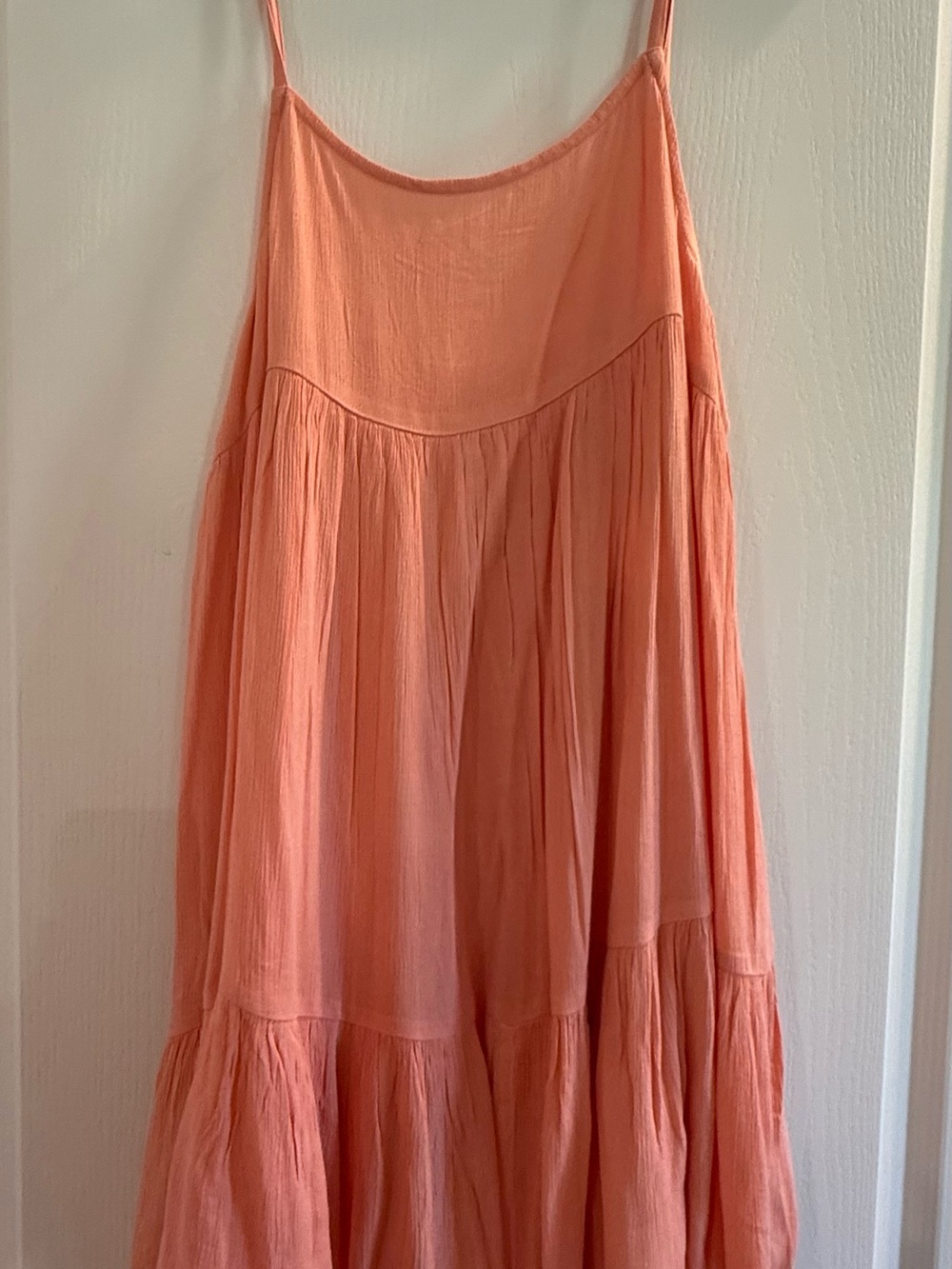 Women's Peach Tiered Spaghetti-Strap Skirt